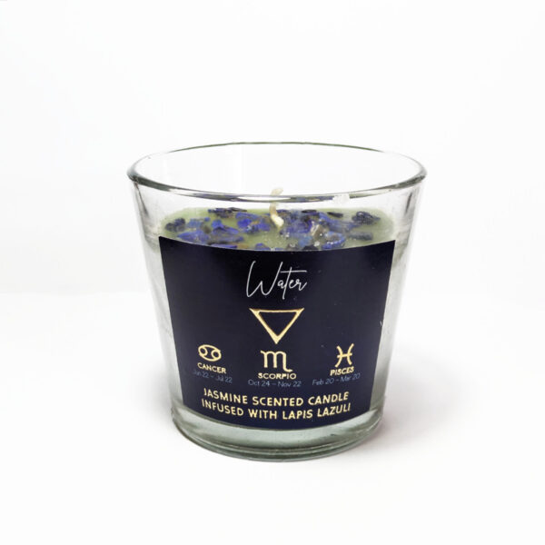 vela aromática signos de agua – jazmín & lapislázuli