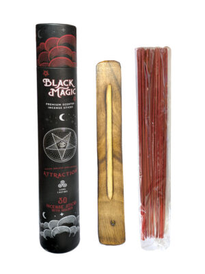 incienso atracción 30 varitas black magic con porta incienso