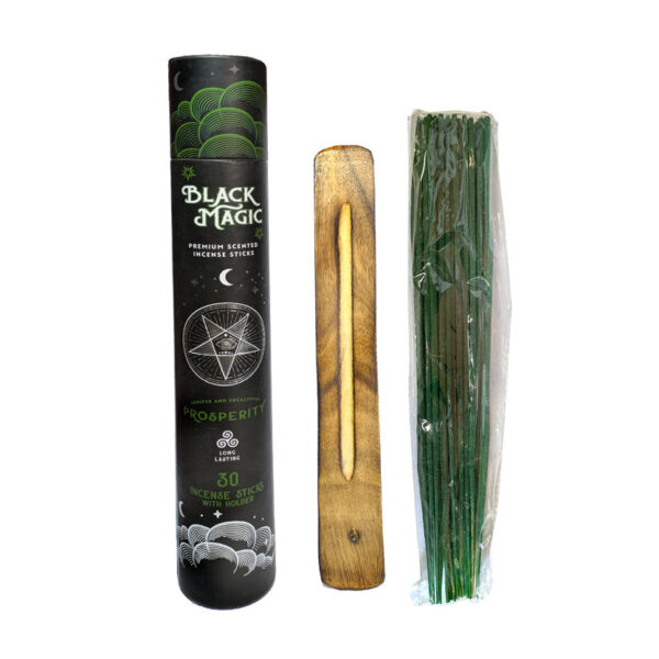 incienso prosperidad 30 varitas black magic con porta incienso