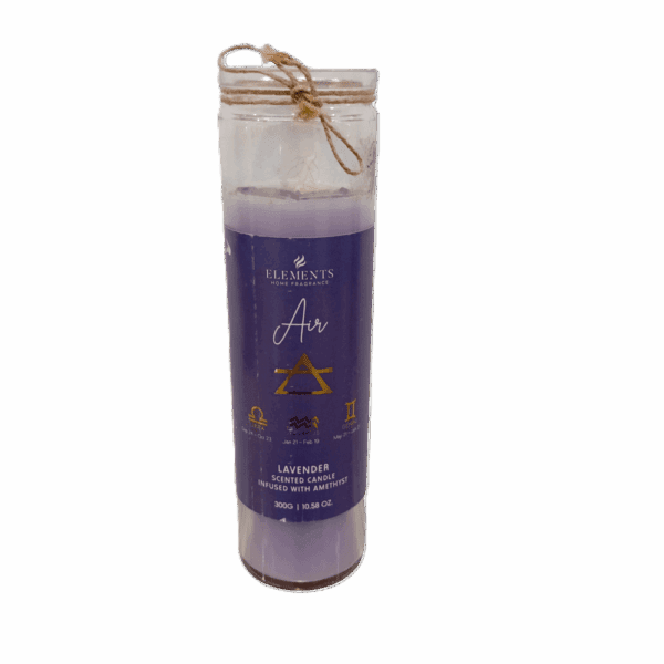velón en frasco signos de aire (lavanda & amatista) 300g