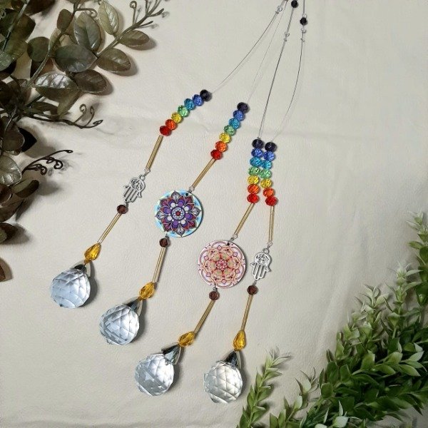 atrapasol de piedra y cristales – energía 7 chakras