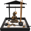 set jardín zen decorativo con buda e incienso mediano
