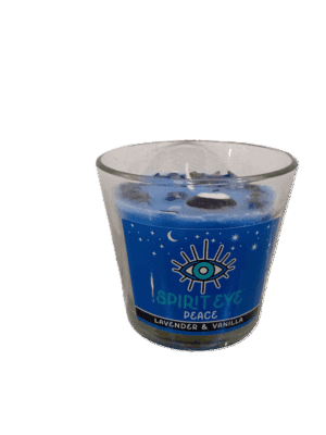 vela aromática spirit eye paz – lavanda & vainilla (larga duración)