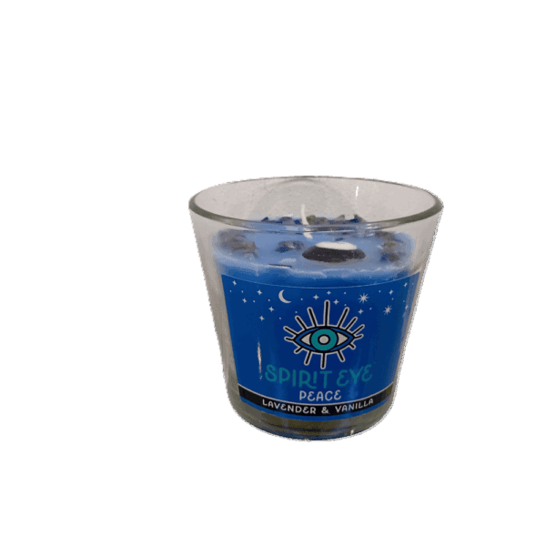 vela aromática spirit eye paz – lavanda & vainilla (larga duración)
