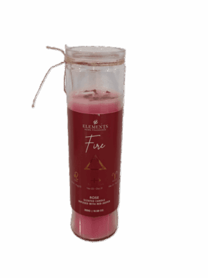 velón en frasco signos de fuego – rosa & jaspe rojo (300g)